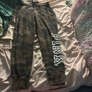 PINK Victoria's Secret Kids Camo Joggers - Brown and Green
